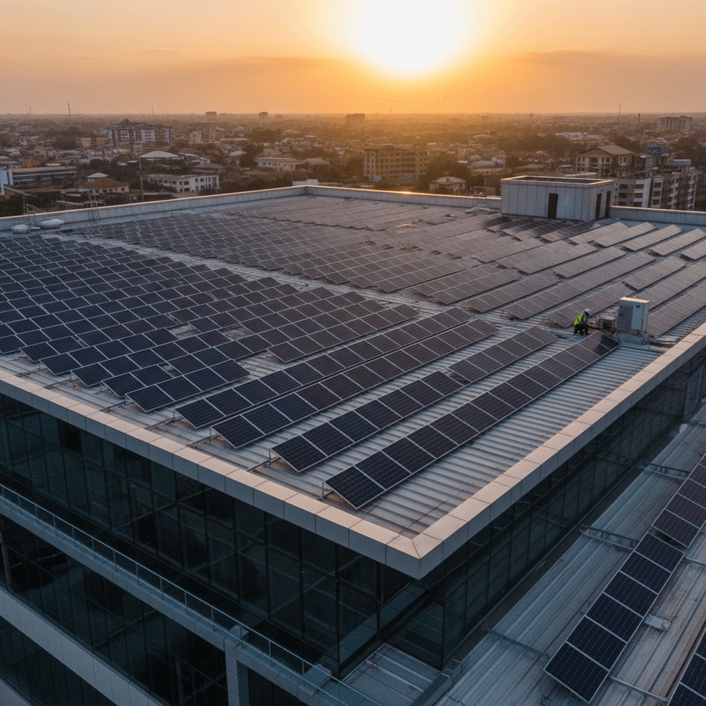 Commercial rooftop solar installation