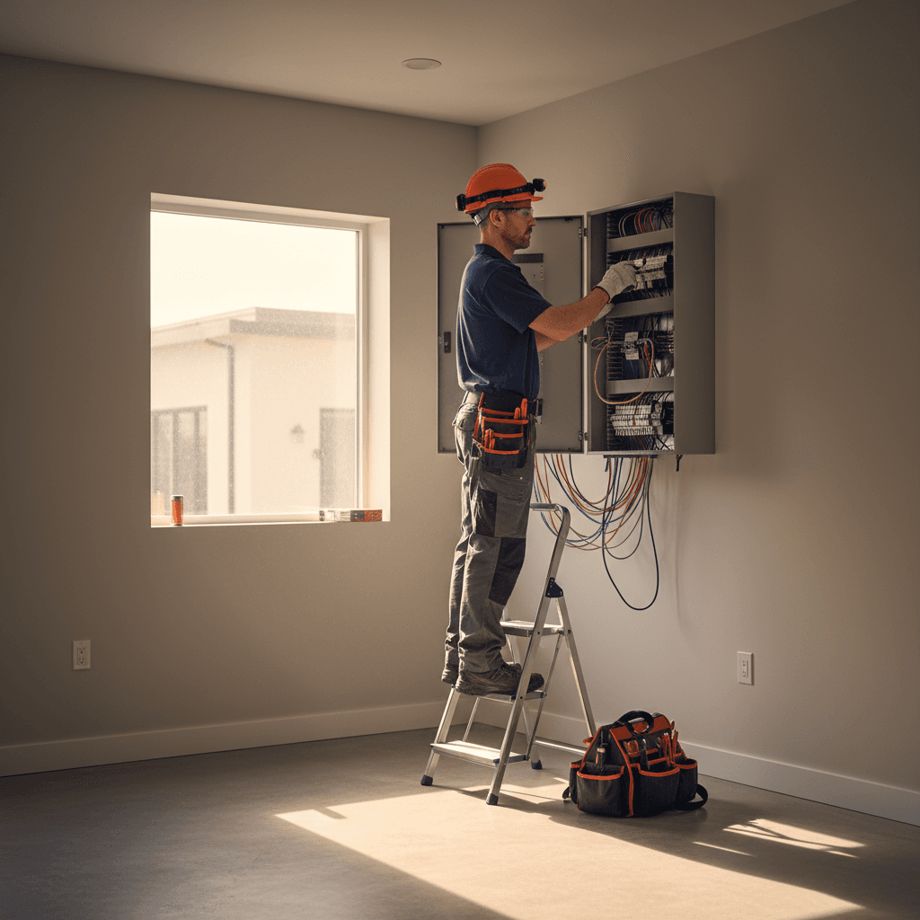 Electrician performing general electrical services