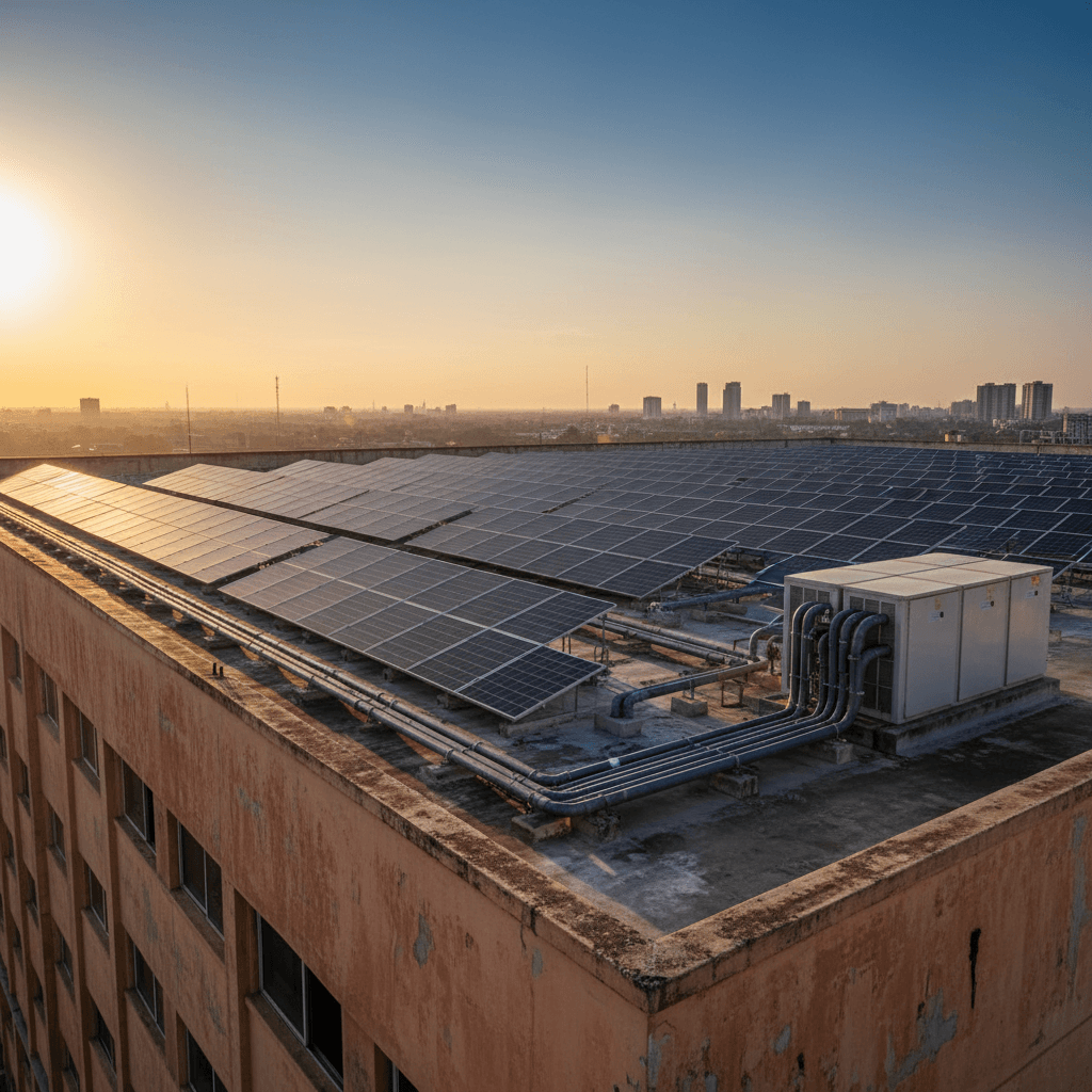 Commercial rooftop solar installation